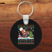 Porte-clés Santa Riding Reindeer Owl Sweater Xmas Tree Snowma (Recto)