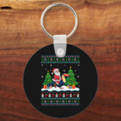 Porte-clés Santa Riding Toucans Tree Lights Ugly Christmas Sw (Recto)