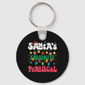 Porte-clés Santa S Favorite Paralegal Funny Santa Xmas Light (Recto)