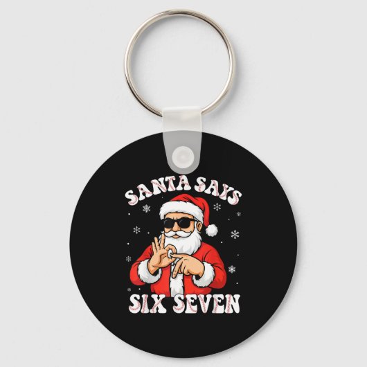 Porte-clés Santa Says 6 7 Six Seven Meme Baseball Number 67 G (Recto)