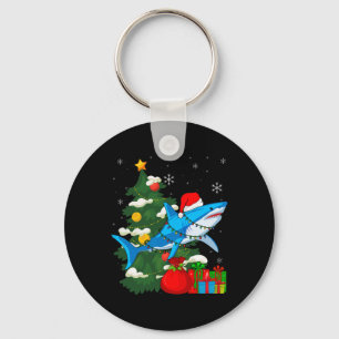 Porte-clés Santa Shark Christmas Lights Sharkma Tree Xmas Bo