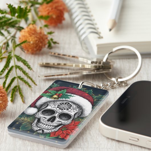 Porte-clés Santa Sugar Skull (Devant droit)