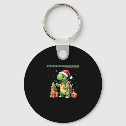 Porte-clés Santa Turtle Christmas Ugly Sweater Funny Holiday (Recto)
