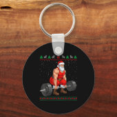 Porte-clés Santa Weightlifting Christmas Deadlift Gym Ugly Sw (Recto)