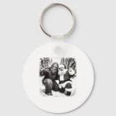 Porte-clés Santa With Bigfoot Christmas Lights Funny Sasquatc (Recto)