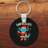Porte-clés Santacalotl Santa Claus Cute Blue Axolotl New Year (Recto)