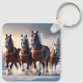 Porte-clés Santas Chevaux de Neige de Noël, (Dos)