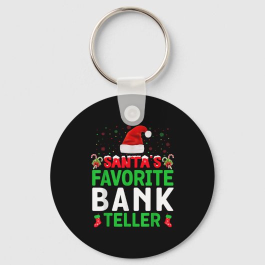 Porte-clés Santa's Favorite Bank Teller Christmas Matching Co (Recto)