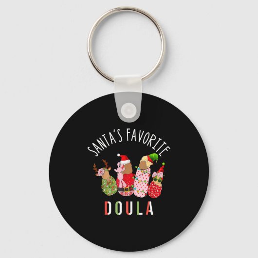 Porte-clés Santa's Favorite Doula Nurse Christmas Stpartum Mi (Recto)