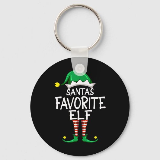 Porte-clés Santa's Favorite Elf Fun Christmas Pajama Santa Cl (Recto)