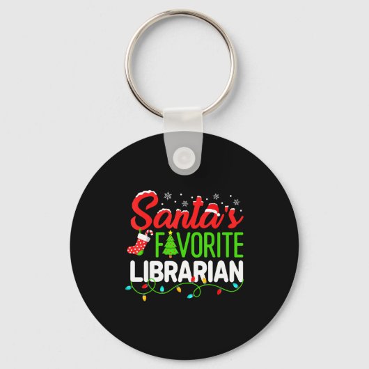 Porte-clés Santa's Favorite Librarian Christmas Library Book (Recto)