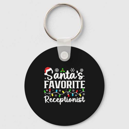Porte-clés Santa's Favorite Receptionist Christmas Family Mat (Recto)