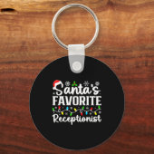 Porte-clés Santa's Favorite Receptionist Christmas Family Mat (Recto)