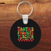 Porte-clés Santas Favorite Teacher Retro Groovy Christmas Xma (Recto)