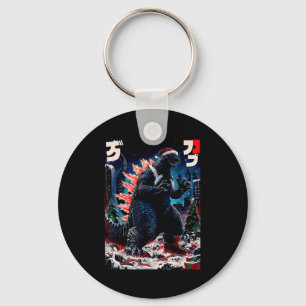 Porte-clés Santazilla Monstre Japonais Kaiju Dinosaure Noël