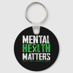 Porte-clés Santé mentale S Ruban vert Sensibilisation en sant