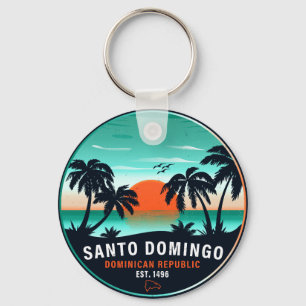 Porte-clés Santo Domingo République dominicaine Retro Sunset 