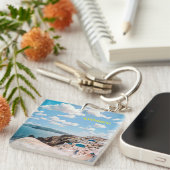 Porte-clés Santorin, Grèce Beach House (Devant Droit)