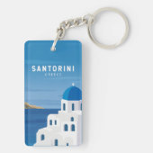 Porte-clés Santorin Grèce Vintage rétro (Dos)