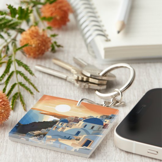 PORTE-CLÉS SANTORINI GRÈCE N° 1 (Devant Droit)