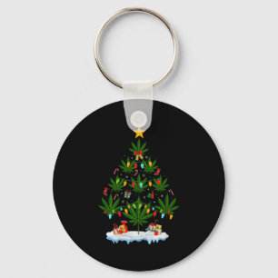 Porte-clés Sapin de Noël en feuilles Herbe de fumeur Noël Pre