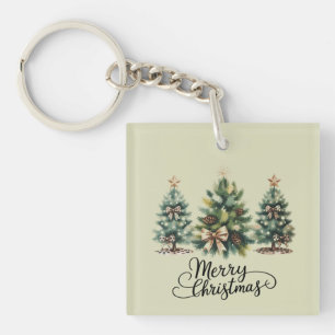 Porte-clés Sapin de Noël joyeux léopard Coquette Bow Noël
