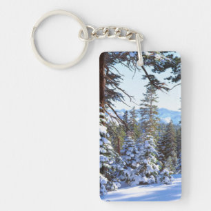 Porte-clés Sapins rouges enneigés dans la High Sierra 2