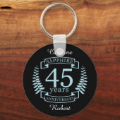 Porte-clés Sapphire 45e anniversaire mariage traditionnel (Recto)