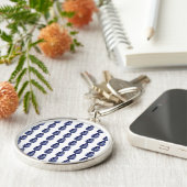 Porte-clés Sapphire bleu en forme de poire (Côté)