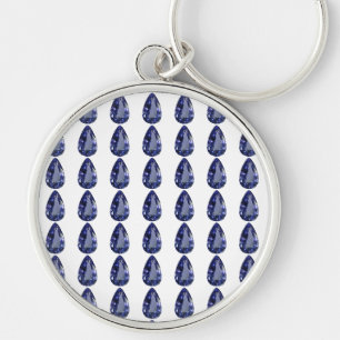 Porte-clés Sapphire bleu en forme de poire
