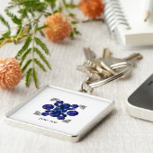 Porte-clés Sapphire Diamant Gemstone Art Blue (Côté)