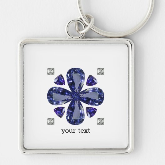 Porte-clés Sapphire Diamond Art, Bleu (Devant)