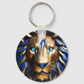 Porte-clés Sapphire Lion Bleu Et Or, (Recto)