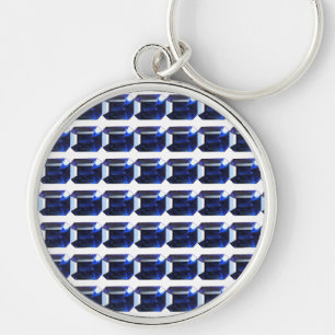 Porte-clés Sapphire rectangulaire bleu