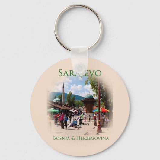 Porte-clés Sarajevo: Pigeon Square in the Old Bazaar (Recto)