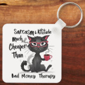 Porte-clés Sarcasm & Attitude Funny Cat Lover Gift  (Verso)