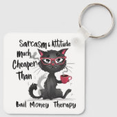 Porte-clés Sarcasm & Attitude Funny Cat Lover Gift (Dos)
