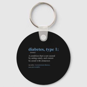 Porte-clés Sarcasme amusant T1D Diabète Définition Sensibilis