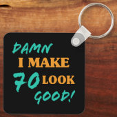 Porte-clés Sarcastique 70e anniversaire Attitude (Verso)