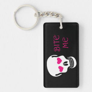 Porte-clés Sarcastique Bite Me (Crâne)