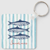 Porte-clés Sardines Rayures Esthétique Pêcheur (Dos)