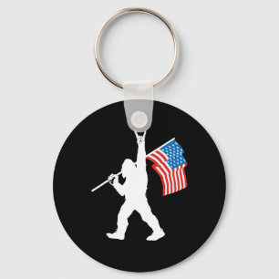 Porte-clés Sasquatch drôle Rock And Roll Drapeau Usa pour Big