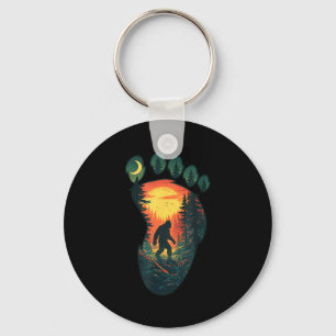 Porte-clés Sasquatch vintage empreinte de gros pied bigfoot c