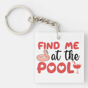 Porte-clés Sassy Beach Vibes au bord de la piscine : Retrouve