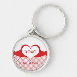 Porte-clés Sassy Heart Fishnet Porte - clé, Rouge