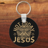 Porte-clés Satanic Baphomet Satan Pas aujourd'hui Jésus Tank  (Recto)