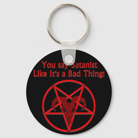 Porte-clés Satanist Bad Thing Dark Humour Chèvre Pentacle (Recto)