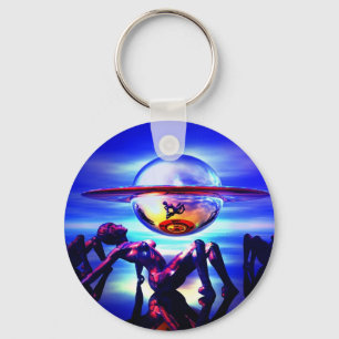 Porte-clés Saturne bleu