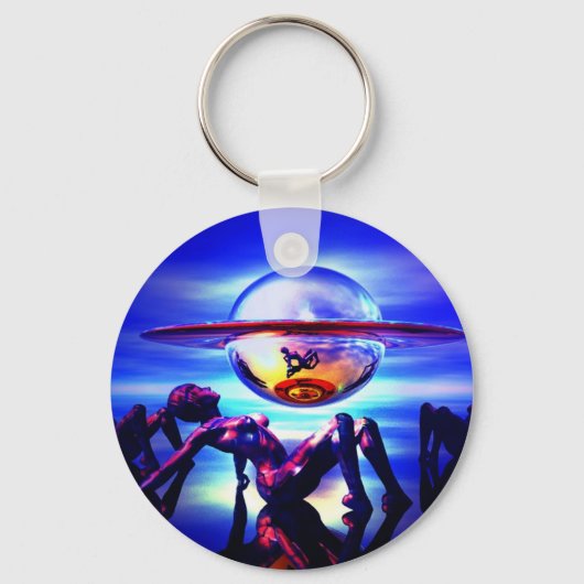 Porte-clés Saturne bleue (Recto)