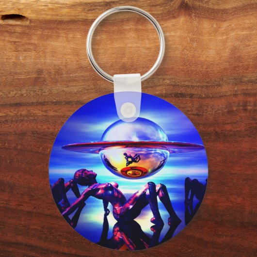 Porte-clés Saturne bleue (Recto)